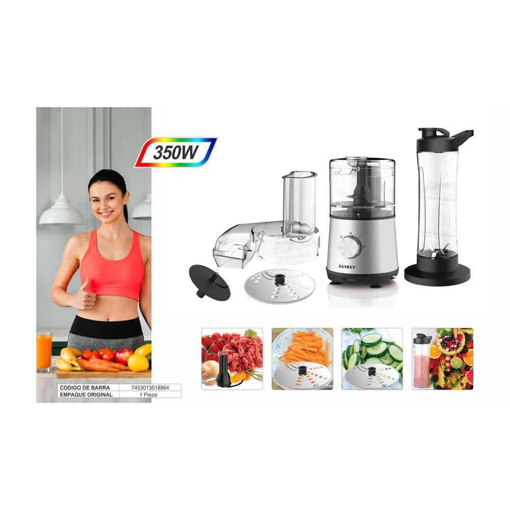 Sankey Procesador de Alimentos Multifuncional | 2 Velocidades | Funcion de Pulso | 350W | Plateado