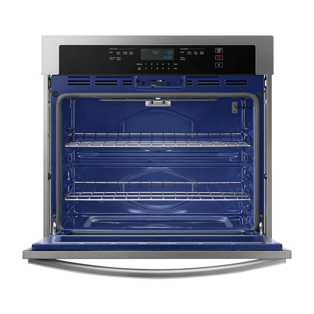 Samsung Horno Multifuncional Empotrable Eléctrico | 30" | 5.1p3 | WiFi | Control Táctil Digital | Interior de Cerámica Azul | Self / Steam Clean | 285°C
