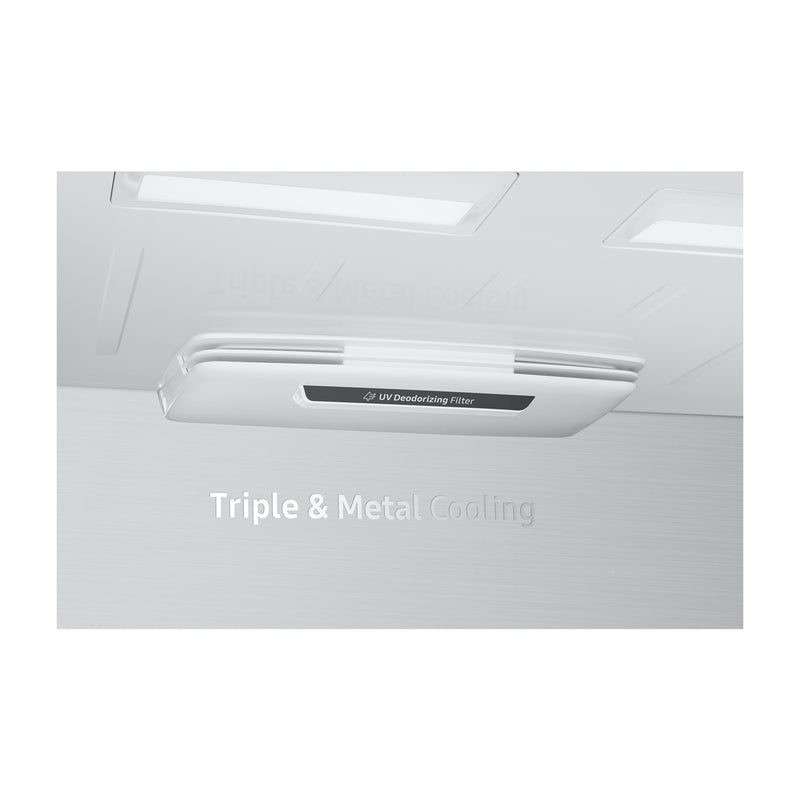 Samsung BESPOKE Refrigeradora French Door de 4 Puertas Digital Inverter | FlexZone | Triple Cooling | Ice Maker | 23p3 | Clean White Pink