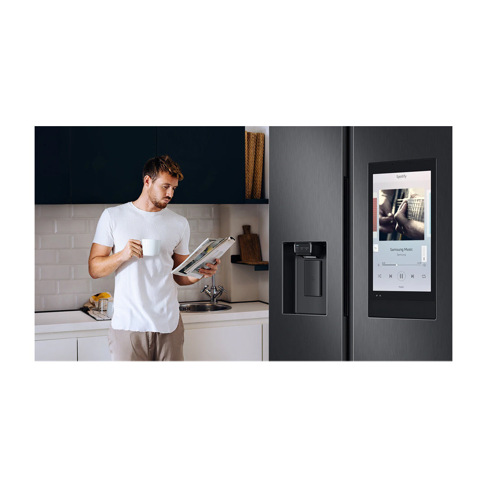 Samsung Refrigeradora Side By Side Digital Inverter | Family Hub | WiFi | Bluetooth | Dispensador de Agua y Hielo | 27p3 | Negro