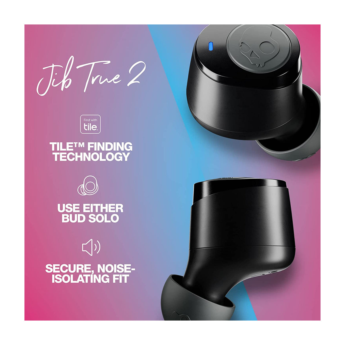 Skullcandy Jib 2 True Wireless Audífonos Inalámbricos Bluetooth | Negro