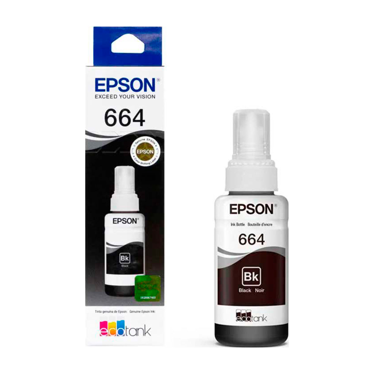 Epson T664 Bk Botella de Tinta | Negro