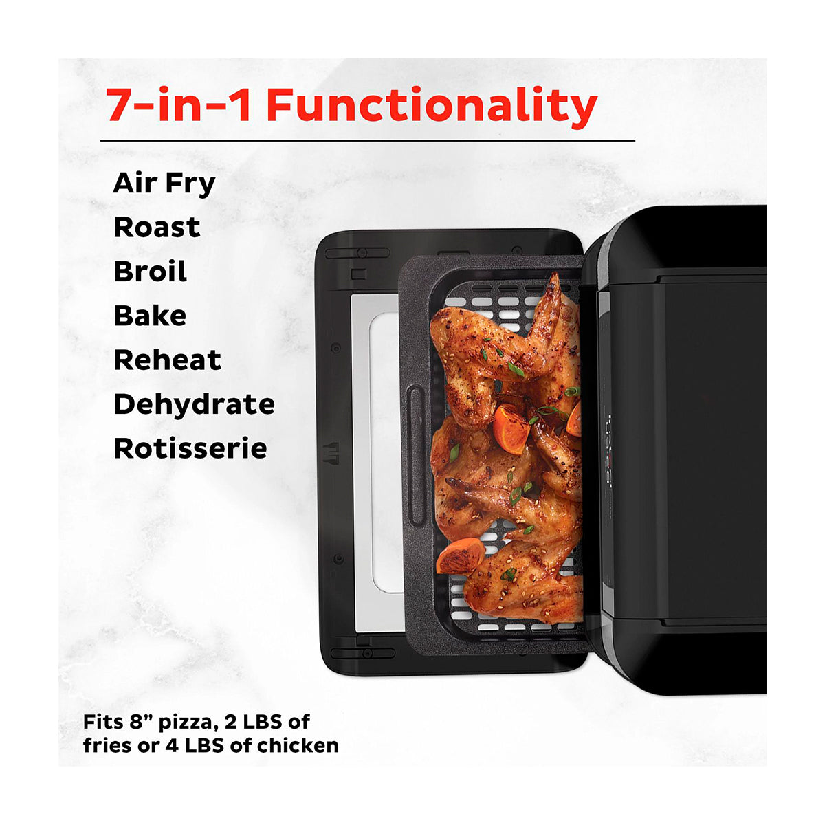 Instant Vortex Horno Freidora de Aire Digital 7-en-1 | 10QT | EvenCrisp | Puerta de Vidrio | Negro