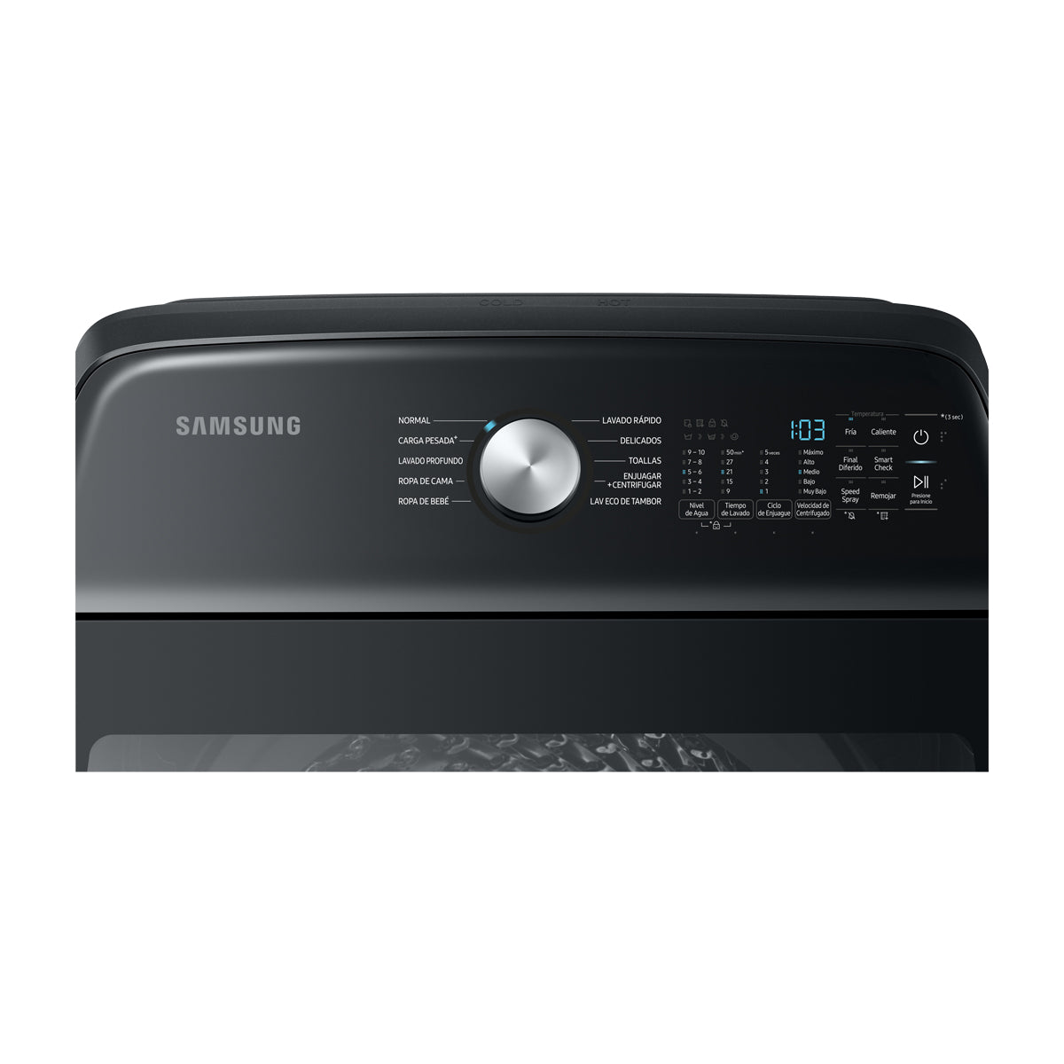 Samsung Lavadora Automática Digital Inverter de Carga Superior | BubbleStorm | Hygiene Steam | Heavy Duty+ | VRT | 24kg | Negro