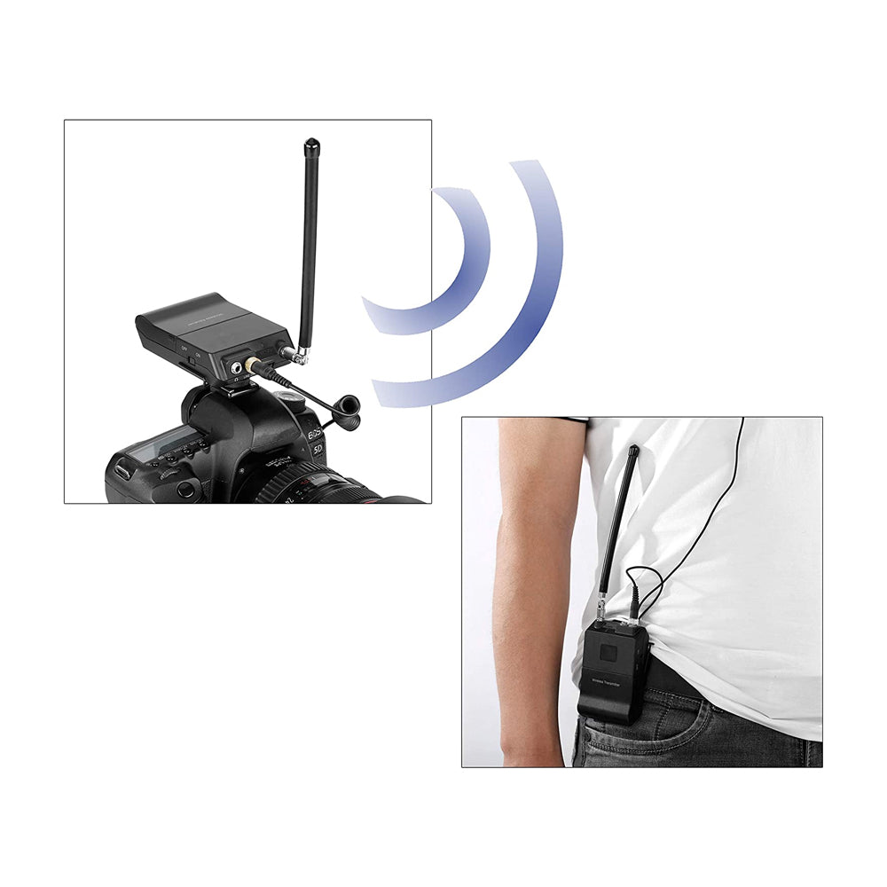 Vidpro Sistema de Micrófono Lavalier Inalámbrico | Para Cámaras Profesionales, Smartphones, Tablets y Computadoras