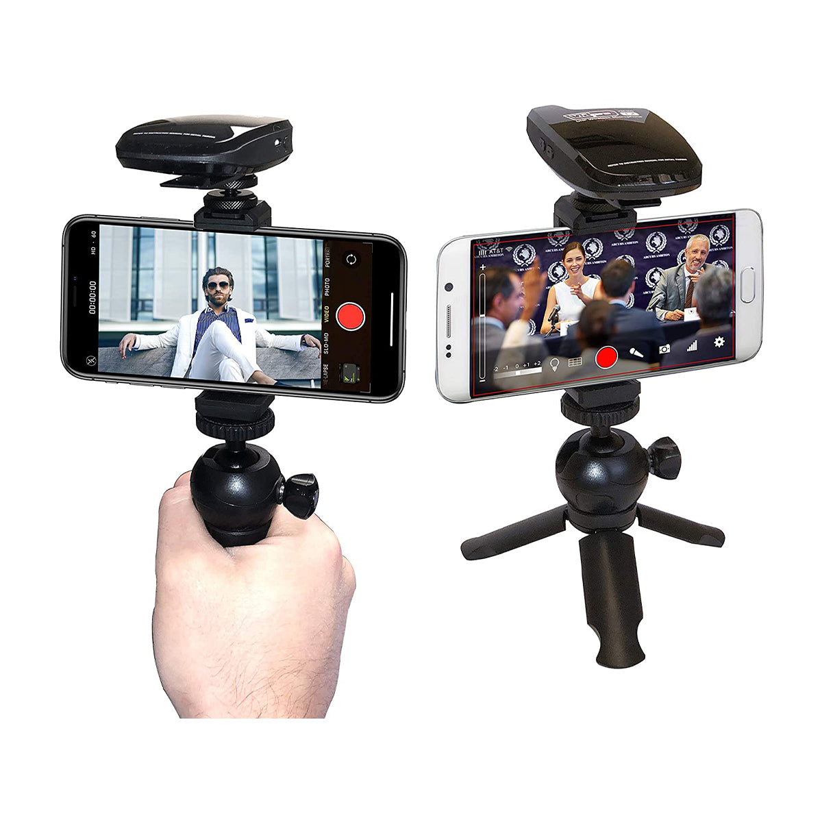 Vidpro Sistema de Micrófono Lavalier Inalámbrico | Para Cámaras Profesionales, Smartphones, Tablets y Computadoras