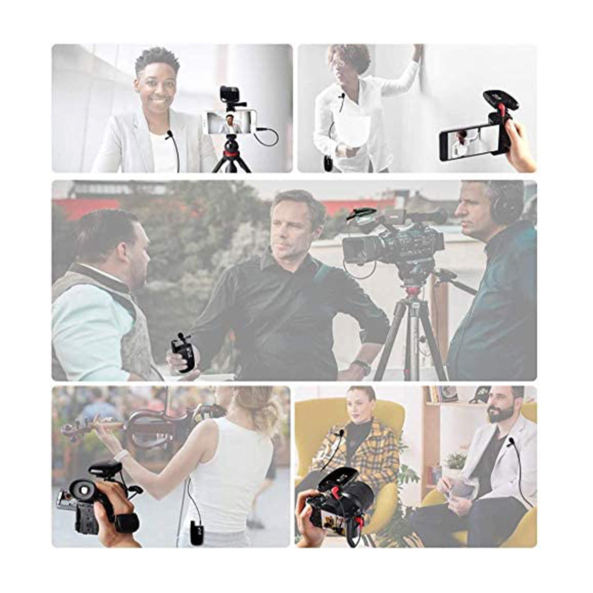 Vidpro Sistema de Micrófono Lavalier Inalámbrico | Para Cámaras Profesionales, Smartphones, Tablets y Computadoras