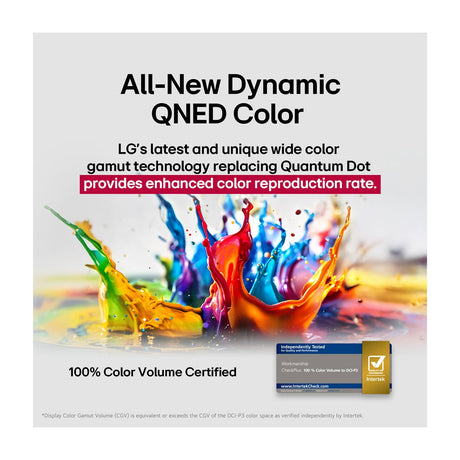 LG 100QNED86 Televisor QNED Evo Ultra HD 4K HDR10 Smart de 100" | Procesador a8 AI Gen2 | Dynamic QNED Color | AMD FreeSync Premium | Precision Dimming