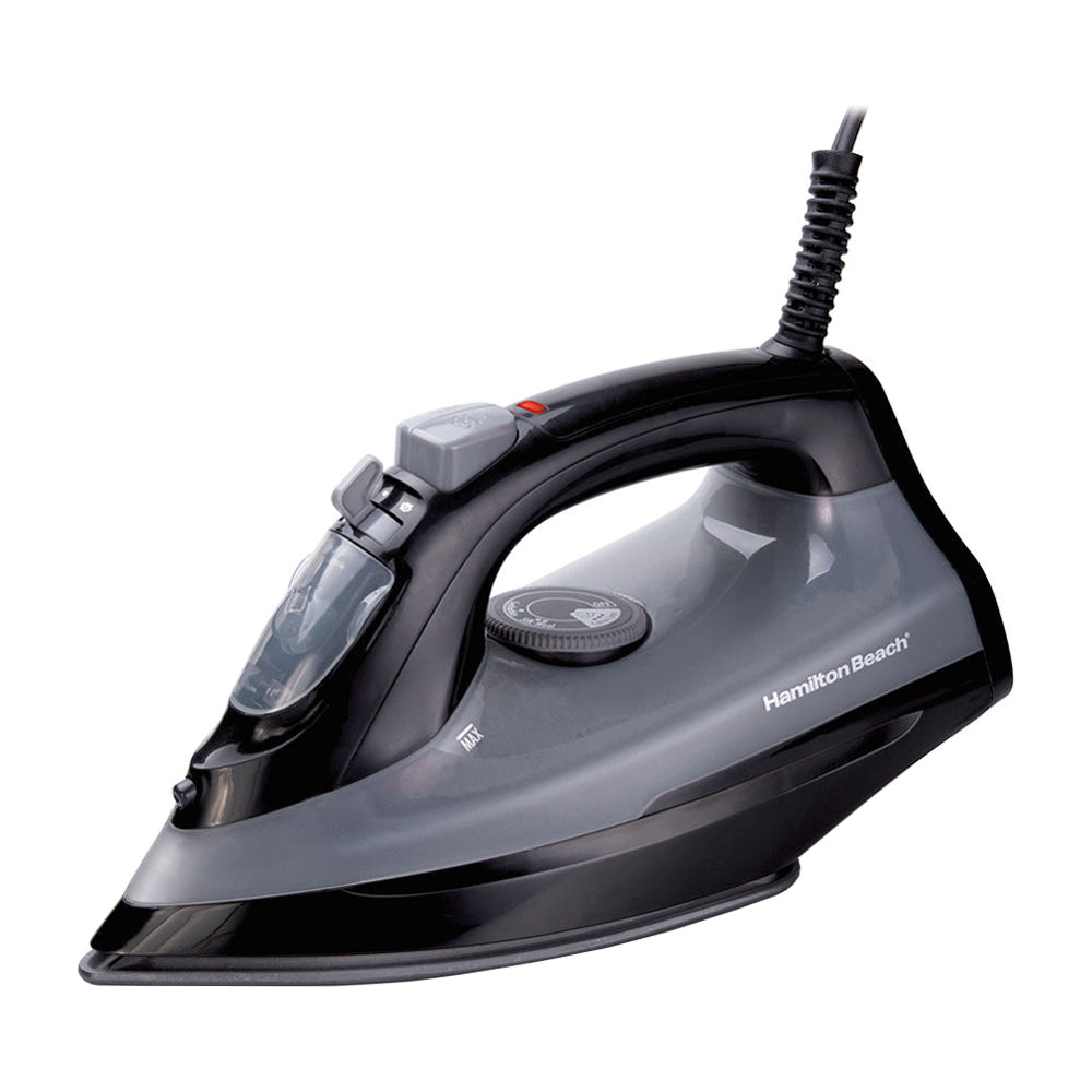 Hamilton Beach Plancha de Ropa a Vapor | Vapor Versátil | Extra-Glide | Anti-Goteo | Gris Negro