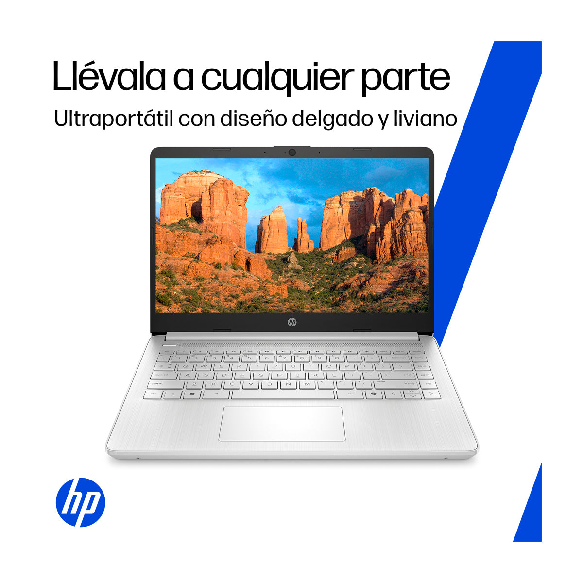HP Laptop 14" HD, Intel N150, 4GB RAM, 128GB UFS, Windows 11 Home | Plateado