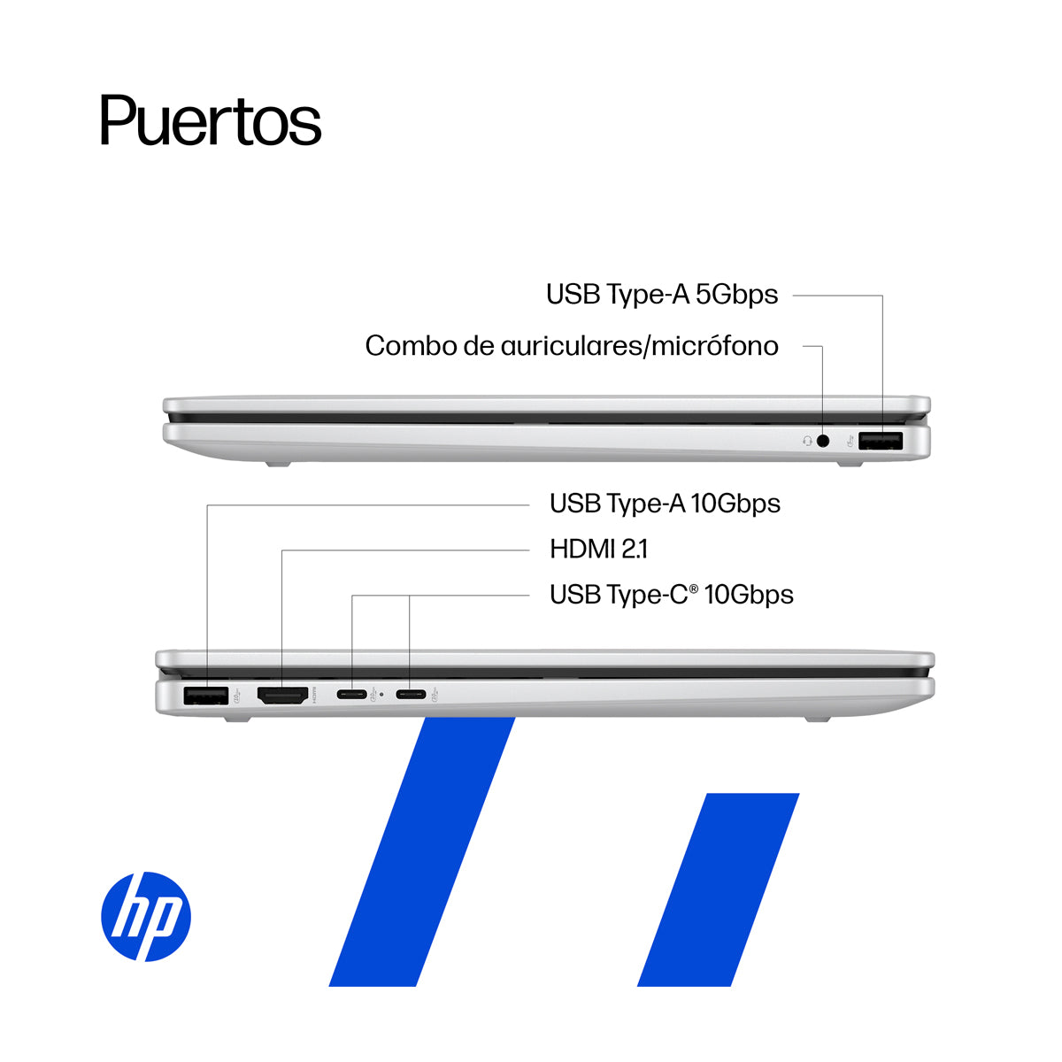 HP OmniBook 5 Flip Laptop Convertible 14" 2K Táctil, Intel Core i5-1334U, 16GB RAM, 512GB SSD, Intel Iris Xe, Windows 11 Home | Plateado