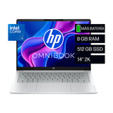 HP OmniBook 3 Laptop 14" 2K, Intel Core 5 120U, 8GB RAM, 512GB SSD, Windows 11 Home | Plateado