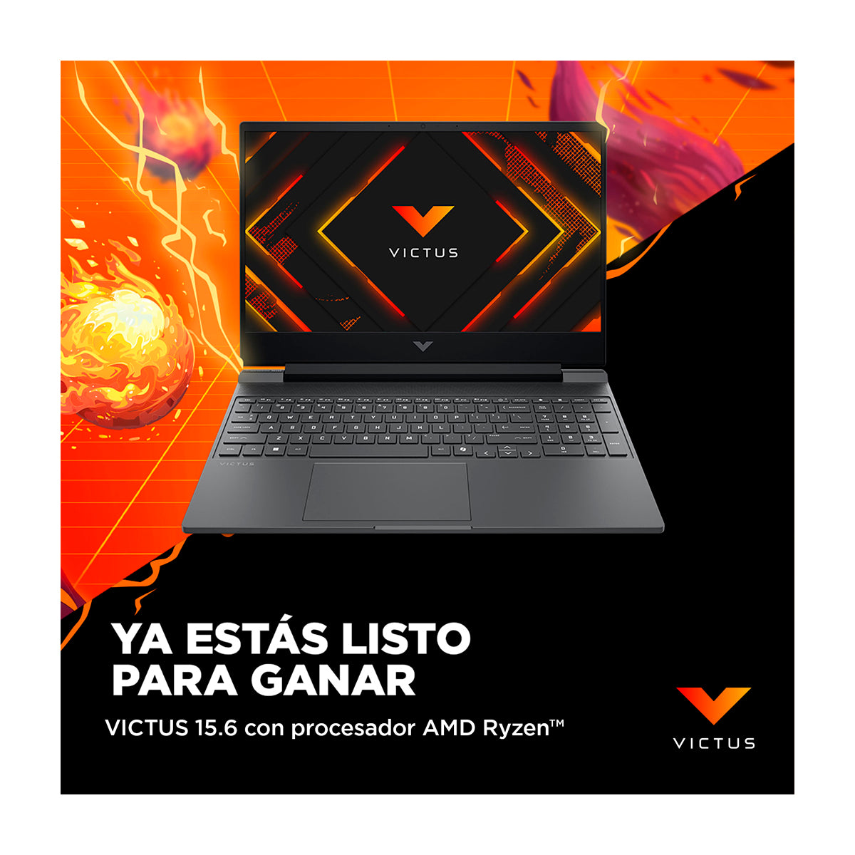 HP Victus Laptop Gaming 15.6" FHD 144Hz, AMD Ryzen 7 7445H, 16GB RAM, 512GB SSD, NVIDIA GeForce RTX 3050 6GB, Windows 11 Home | Negro