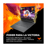 HP Victus Laptop Gaming 15.6" FHD 144Hz, AMD Ryzen 7 7445H, 16GB RAM, 512GB SSD, NVIDIA GeForce RTX 3050 6GB, Windows 11 Home | Negro