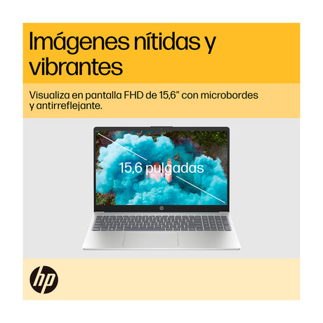 HP Laptop 15.6" FHD, AMD Ryzen 5 7520U, 8GB RAM, 512GB SSD, AMD Radeon, Windows 11 Home | Plateado Azul