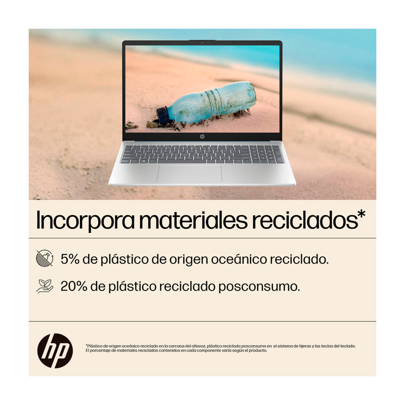 HP Laptop 15.6" FHD, AMD Ryzen 7 7730U, 16GB RAM, 512GB SSD, Windows 11 Home | Plateado Azul