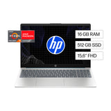 HP Laptop 15.6" FHD, AMD Ryzen 7 7730U, 16GB RAM, 512GB SSD, Windows 11 Home | Plateado Azul