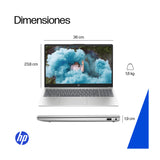 HP Laptop 15.6" FHD, AMD Ryzen 7 7730U, 8GB RAM, 512GB SSD, AMD Radeon, Windows 11 Home | Plateado