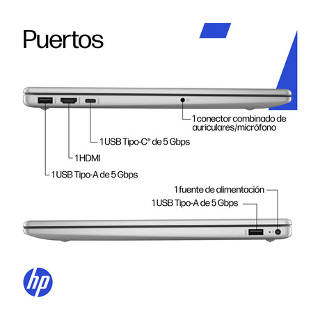 HP Laptop 15.6" FHD, AMD Ryzen 7 7730U, 16GB RAM, 512GB SSD, AMD Radeon, Windows 11 Home | Plateado