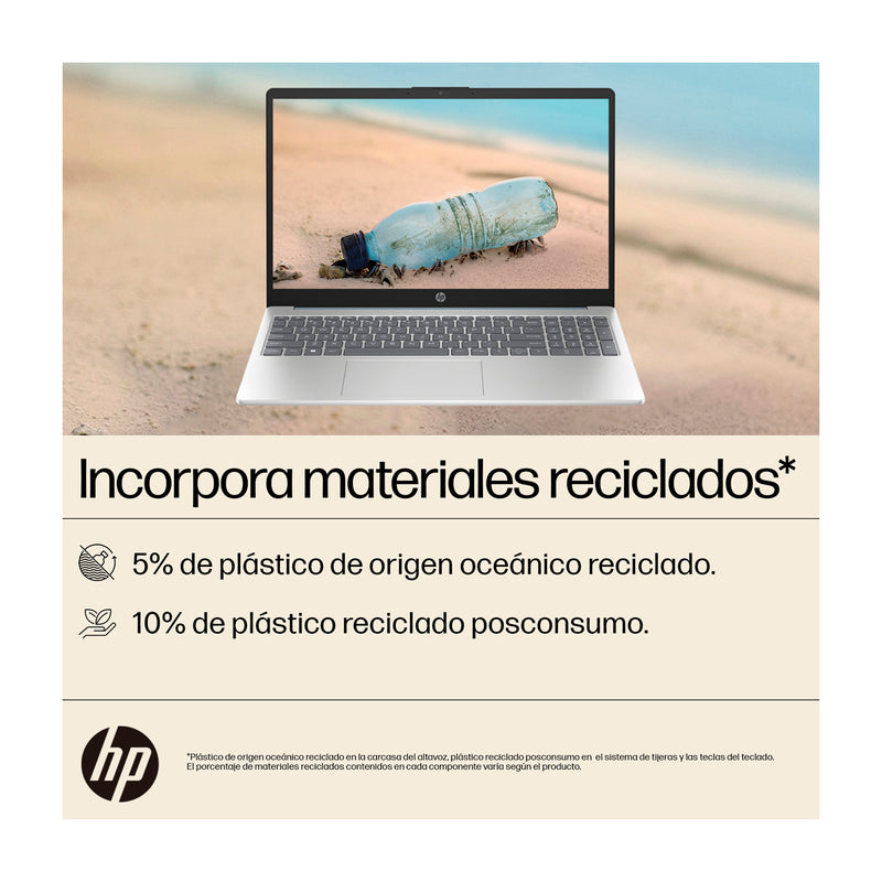 HP Laptop 15.6" FHD, Intel Core i5-1334U, 8GB RAM, 512GB SSD, Windows 11 Home | Plateado Azul