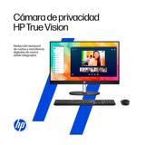 HP Computadora de Escritorio All in One de 23.8" FHD, AMD Ryzen 3 7320U, 8GB RAM, 512GB SSD, AMD Radeon, Windows 11 Home | Negro