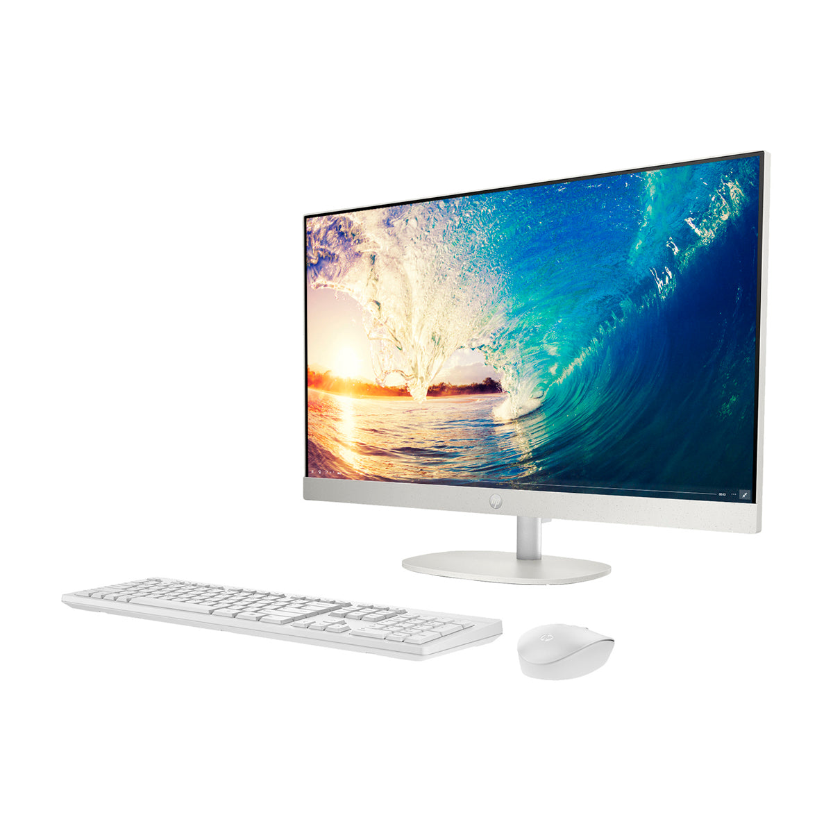 HP Computadora de Escritorio All in One de 23.8" FHD, AMD Ryzen 5 7520U, 8GB RAM, 512GB SSD, AMD Radeon, Windows 11 Home | Blanco