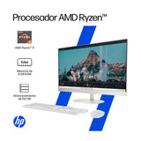 HP Computadora de Escritorio All in One de 23.8" FHD, AMD Ryzen 5 7520U, 8GB RAM, 512GB SSD, AMD Radeon, Windows 11 Home | Blanco