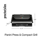 Proctor Silex Prensa para Panini | Sandwichera | Parrilla | Negro
