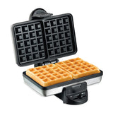 Hamilton Beach Waflera | Estilo Belga | Doble Wafle | Superficie Antiadherente | Rápido & Facil de Usar | Acero Inoxidable