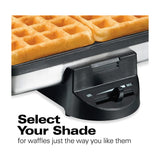 Hamilton Beach Waflera | Estilo Belga | Doble Wafle | Superficie Antiadherente | Rápido & Facil de Usar | Acero Inoxidable