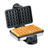 Hamilton Beach Waflera | Estilo Belga | Doble Wafle | Superficie Antiadherente | Rápido & Facil de Usar | Acero Inoxidable
