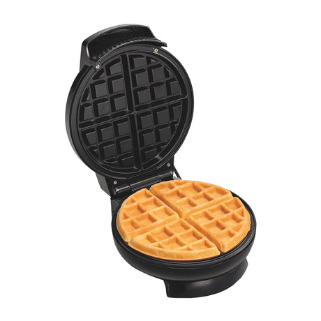 Hamilton Beach Waflera | Estilo Belga | Superficie Antiadherente | Rápido & Facil de Usar | Negro