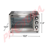 Hamilton Beach Horno Eléctrico con Freidora de Aire | Tostador | Convección | Bandeja Deslizable | Acero Inoxidable | Plateado