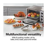 Hamilton Beach Horno Eléctrico con Freidora de Aire | Tostador | Convección | Bandeja Deslizable | Acero Inoxidable | Plateado