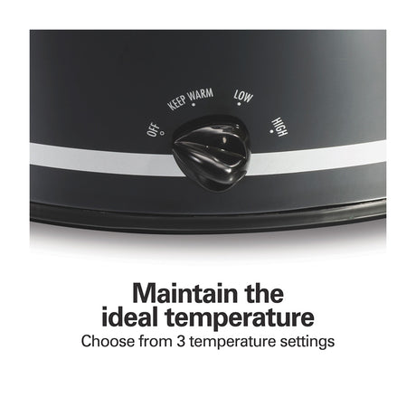 Hamilton Beach Olla de Cocción Lenta de 7.6L | Interior Extraíble | Negro