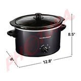 Hamilton Beach Olla de Cocción Lenta de 2.8L | Interior Extraíble | Negro