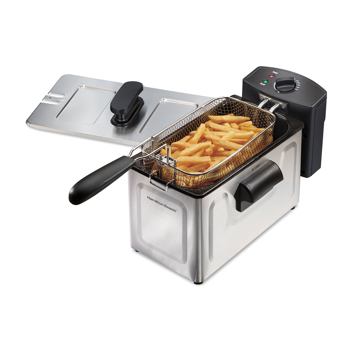 Hamilton Beach Freidora de Aceite de Inmersión | 12 Tazas de Aceite | 8 Tazas de Alimento | Profesional