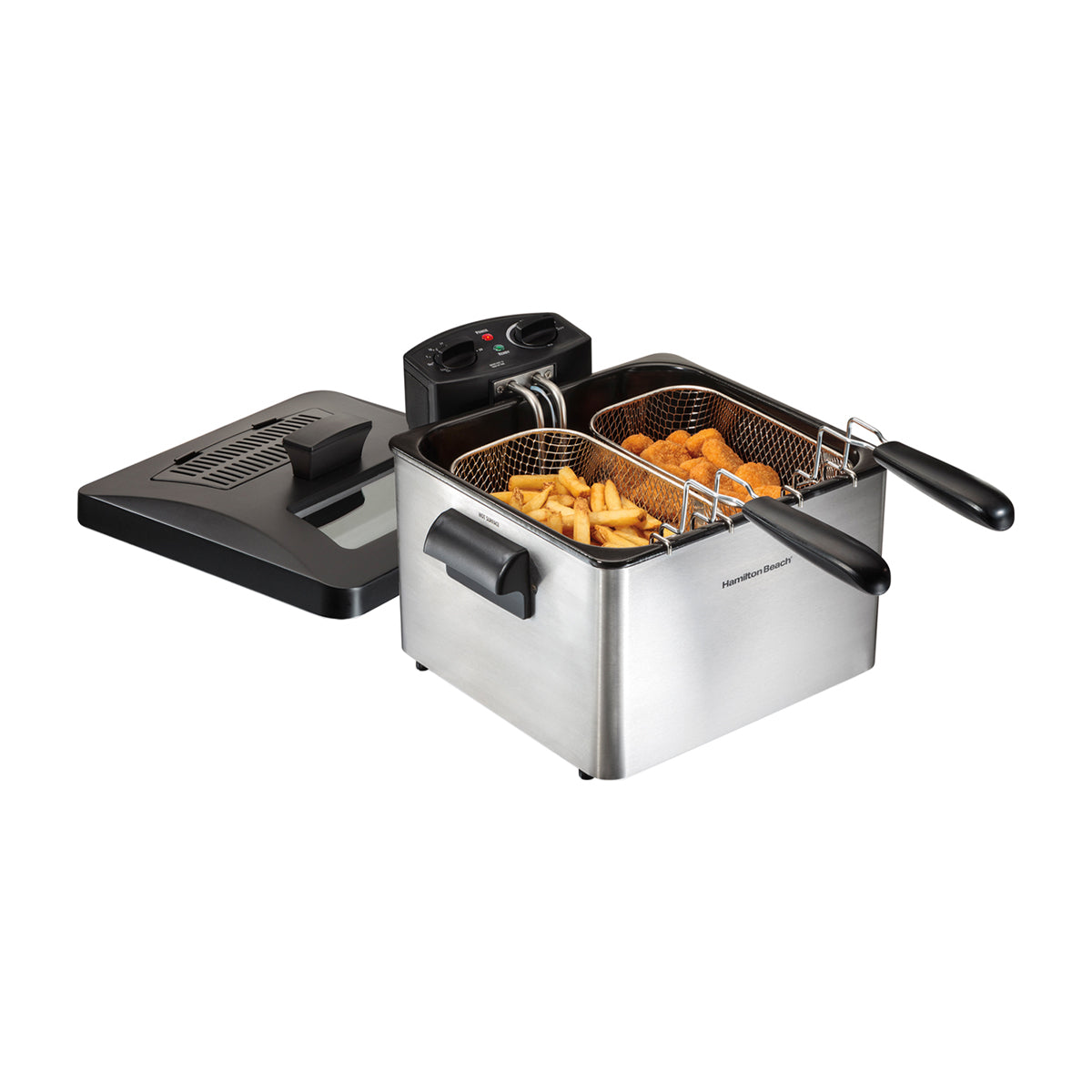 Hamilton Beach Freidora de Aceite de Inmersión | 19 Tazas de Aceite | 12 Tazas de Alimento | Profesional | Temporizador