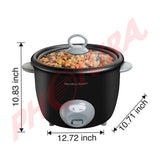 Hamilton Beach Olla Arrocera de 20 Tazas | Interior Antiadherente Extraible | Negro