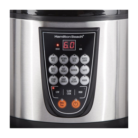 Hamilton Beach Olla Multifuncional de 4.3L | 14 Programas | Cocción Lenta | Interior Antiadherente Extraible