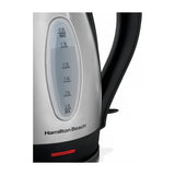 Hamilton Beach Hervidor Eléctrico de 1.7 Litros | Indicador Iluminado | Apagado Automático | Plateado