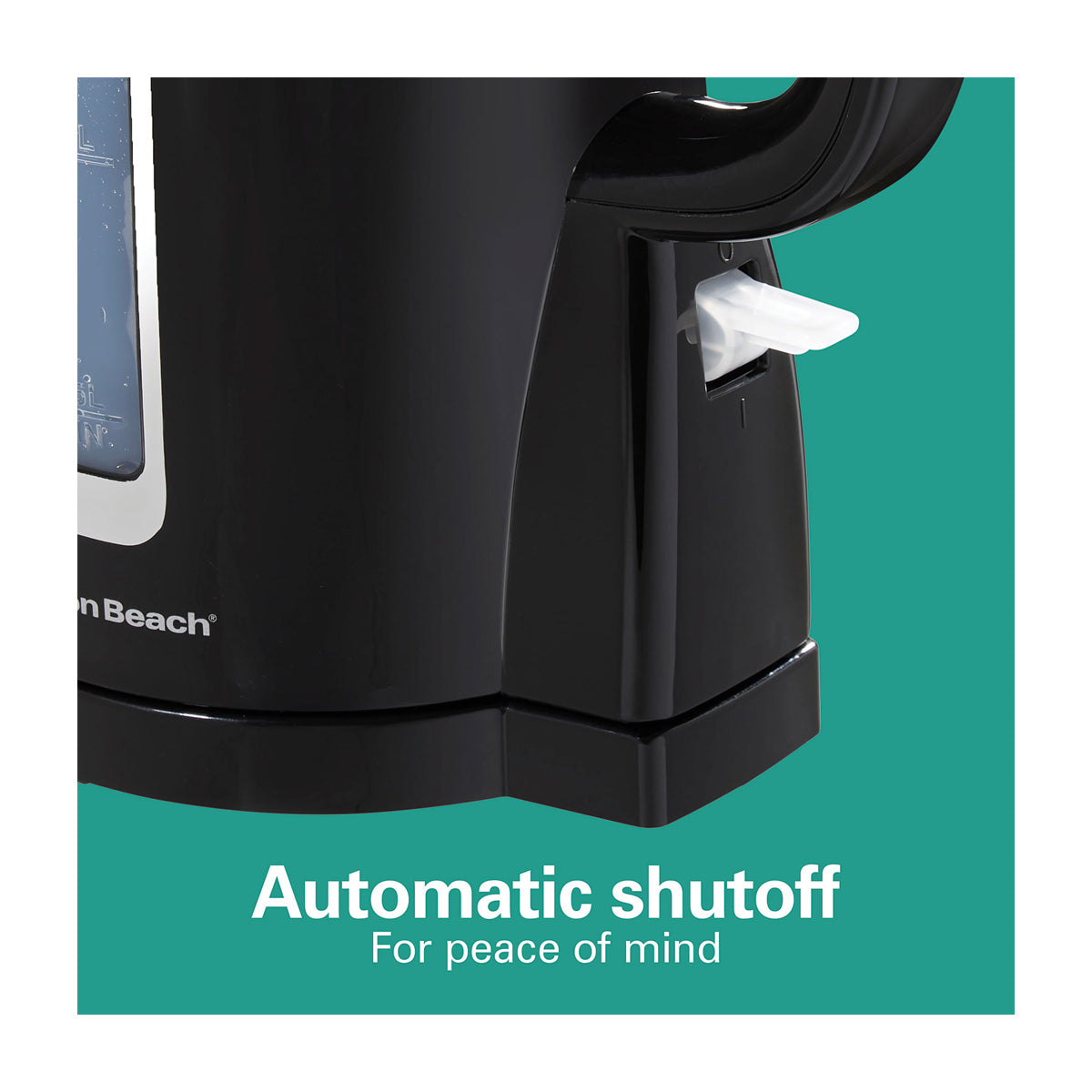 Hamilton Beach Hervidor Eléctrico de 1.7 Litros | Apagado Automático | Vertido Inalámbrico | Negro