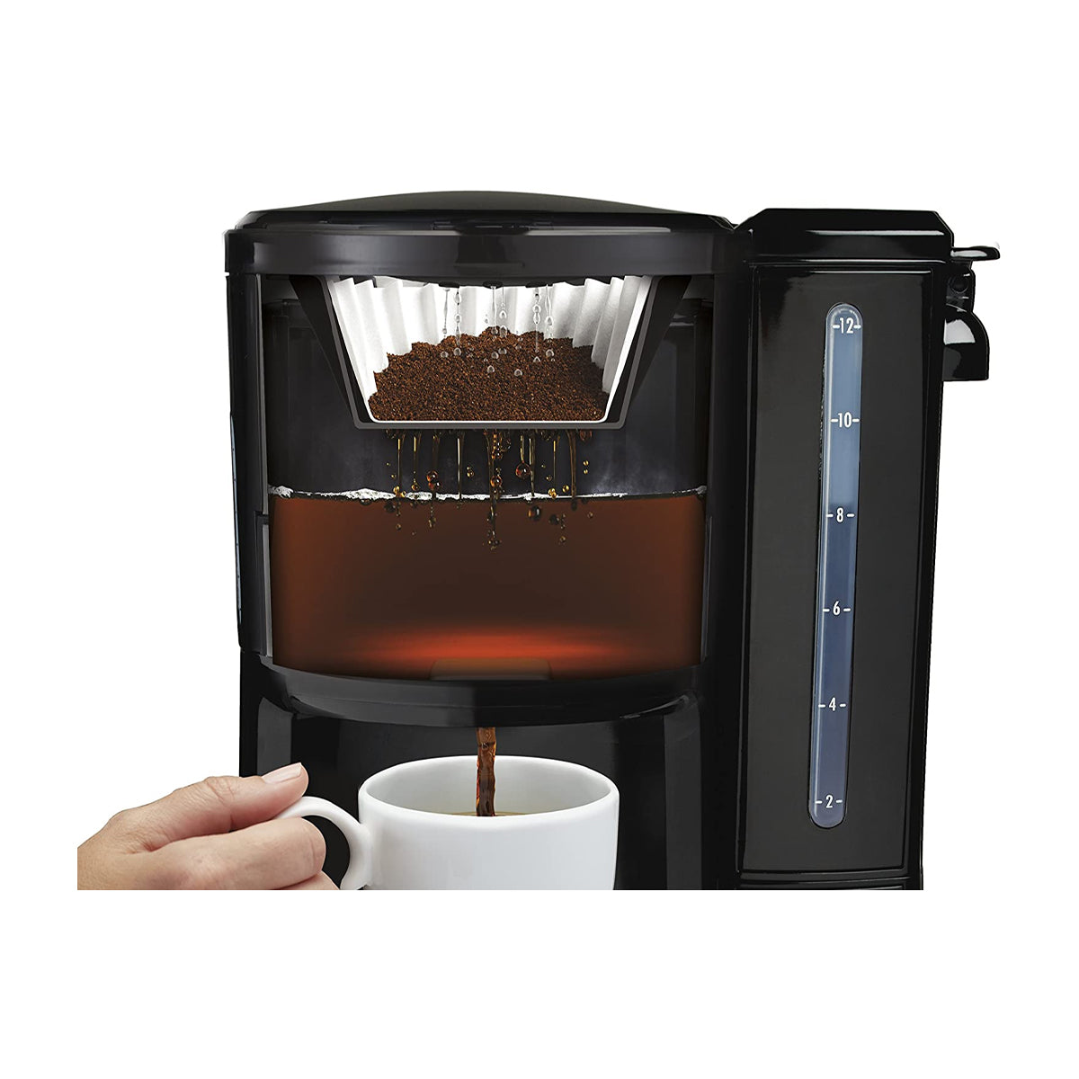 Hamilton Beach Cafetera Dispensadora de 12 Tazas | Multiprogramable | Negro