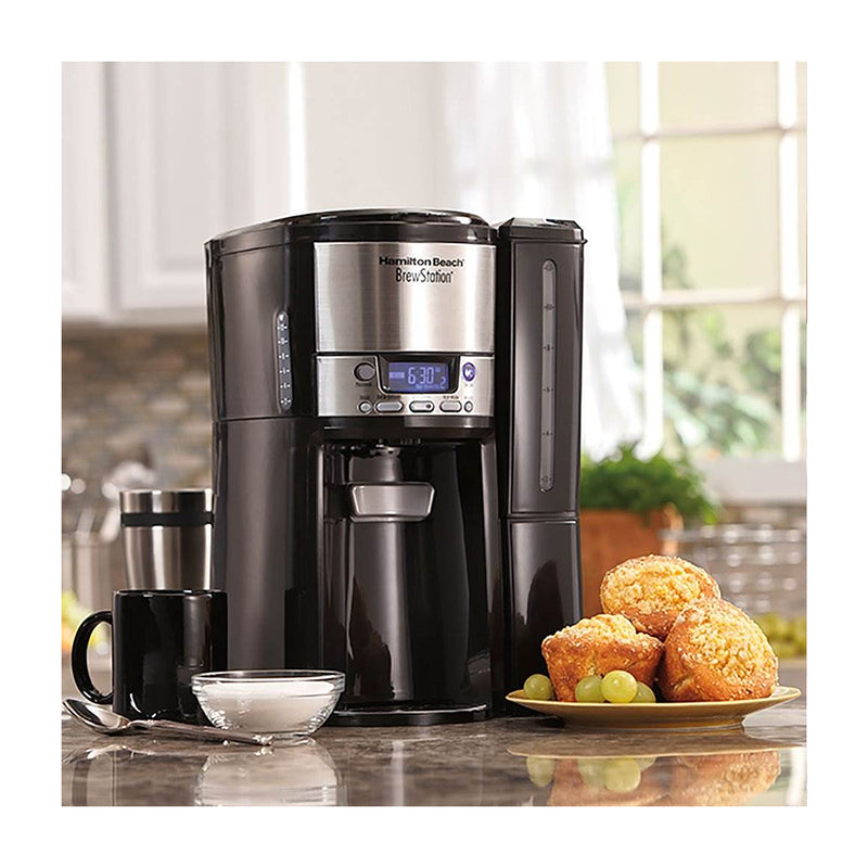 Hamilton Beach Cafetera Dispensadora de 12 Tazas | Multiprogramable | Negro