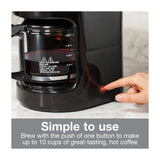 Proctor Silex Cafetera de 10 Tazas | Filtro Permanente Lavable | Interruptor Iluminado | Negro