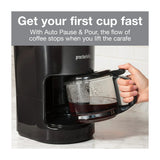 Proctor Silex Cafetera de 10 Tazas | Filtro Permanente Lavable | Interruptor Iluminado | Negro