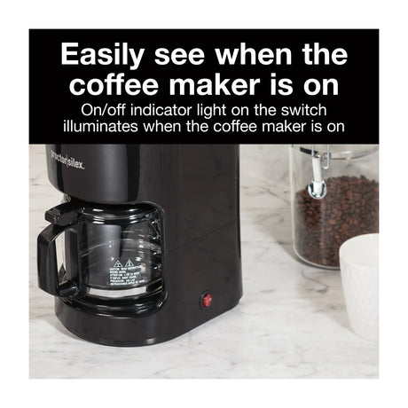 Proctor Silex Cafetera de 10 Tazas | Filtro Permanente Lavable | Interruptor Iluminado | Negro