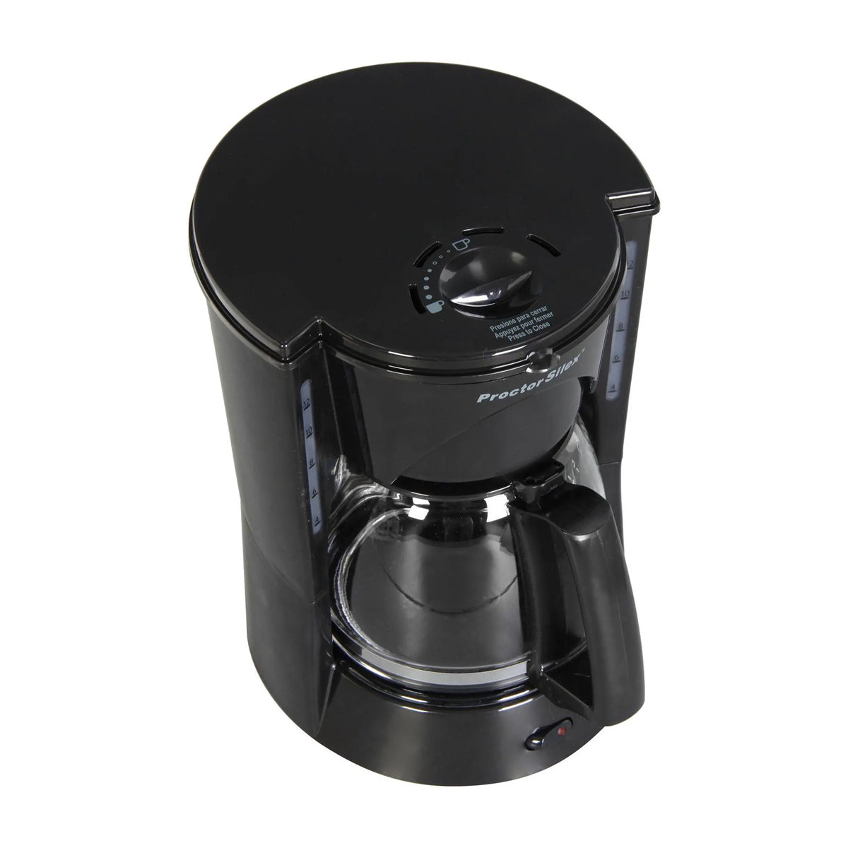 Proctor Silex Cafetera de 12 Tazas | Filtro Permanente Lavable | Interruptor Iluminado | Negro
