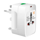 Okahama Adaptador universal con Protector de Sobretensión | 2 Puertos USB | 5 enchufes | 110 - 240 V