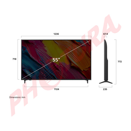 LG 55QNED73 Televisor QNED Ultra HD 4K HDR10 Smart de 55" | Procesador a7 Gen 8 AI | Dynamic QNED Color | 4K AI Upscaling | Dolby Atmos